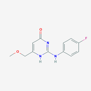 molecular formula C12H12FN3O2 B7852094 2-(4-fluoroanilino)-6-(methoxymethyl)-1H-pyrimidin-4-one 
