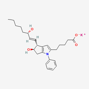 molecular formula C26H34KNO4 B7852456 potassium;5-[(4R,5R)-5-hydroxy-4-[(E,3S)-3-hydroxyoct-1-enyl]-1-phenyl-5,6-dihydro-4H-cyclopenta[b]pyrrol-2-yl]pentanoate 