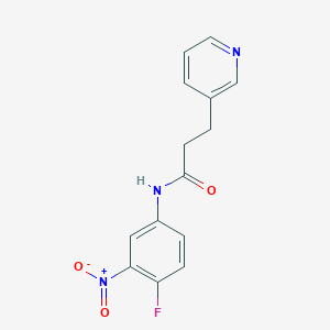 molecular formula C14H12FN3O3 B7852992 N-(4-fluoro-3-nitrophenyl)-3-pyridin-3-ylpropanamide 