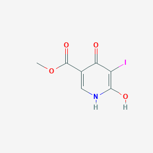 molecular formula C7H6INO4 B7853011 methyl 6-hydroxy-5-iodo-4-oxo-1H-pyridine-3-carboxylate 
