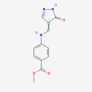 molecular formula C12H11N3O3 B7853277 methyl 4-[(5-oxo-1H-pyrazol-4-ylidene)methylamino]benzoate 