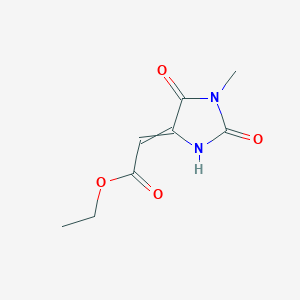 molecular formula C8H10N2O4 B7853325 ethyl 2-(1-methyl-2,5-dioxoimidazolidin-4-ylidene)acetate 