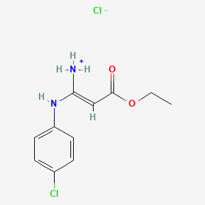 molecular formula C11H14Cl2N2O2 B7853350 Ethyl 3-amino-3-(4-chlorophenylamino)acrylate hydrochloride 