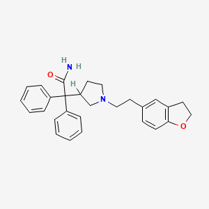 molecular formula C28H30N2O2 B7853871 2-(1-(2-(2,3-Dihydrobenzofuran-5-yl)ethyl)pyrrolidin-3-yl)-2,2-diphenylacetamide CAS No. 1095598-84-7