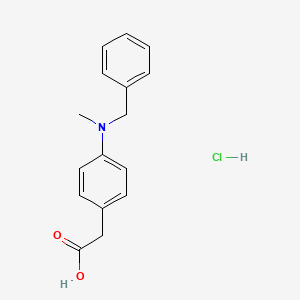 molecular formula C16H18ClNO2 B7853940 2-{4-[Benzyl(methyl)amino]phenyl}acetic acid hydrochloride 