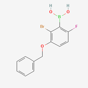 molecular formula C13H11BBrFO3 B7854029 2-Bromo-6-fluoro-3-benzyloxyphenylboronic acid 