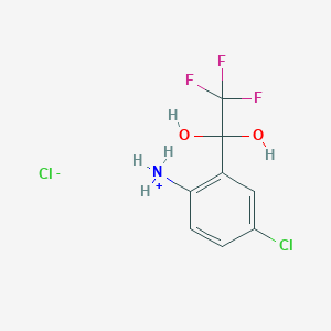 molecular formula C8H8Cl2F3NO2 B7854061 [4-Chloro-2-(2,2,2-trifluoro-1,1-dihydroxyethyl)phenyl]azanium;chloride 