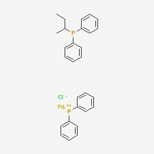 Butan-2-yl(diphenyl)phosphane;diphenylphosphanide;palladium(2+);chloride