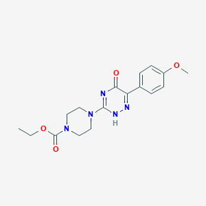 molecular formula C17H21N5O4 B7854217 ethyl 4-[6-(4-methoxyphenyl)-5-oxo-2H-1,2,4-triazin-3-yl]piperazine-1-carboxylate 