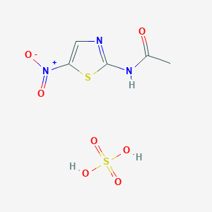 molecular formula C5H7N3O7S2 B7854273 N-(5-nitro-1,3-thiazol-2-yl)acetamide;sulfuric acid 