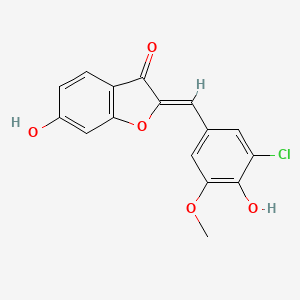 (2Z)-2-[(3-chloro-4-hydroxy-5-methoxyphenyl)methylidene]-6-hydroxy-1-benzofuran-3-one