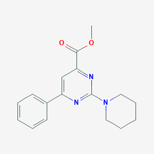 molecular formula C17H19N3O2 B7854371 Methyl6-phenyl-2-(piperidin-1-yl)pyrimidine-4-carboxylate 
