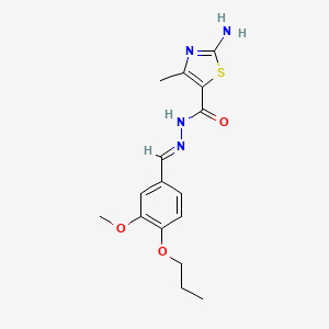 2-amino-N-[(E)-(3-methoxy-4-propoxyphenyl)methylideneamino]-4-methyl-1,3-thiazole-5-carboxamide