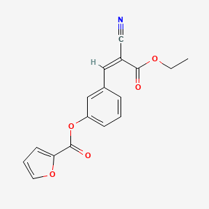 3-[(1Z)-2-cyano-3-ethoxy-3-oxoprop-1-en-1-yl]phenyl furan-2-carboxylate