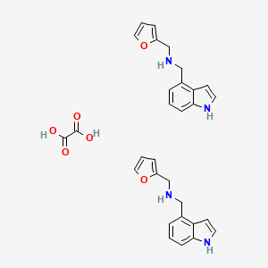molecular formula C30H30N4O6 B7854859 N-((1H-indol-4-yl)methyl)-1-(furan-2-yl)methanamine hemioxalate 