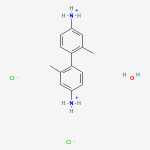 [4-(4-Azaniumyl-2-methylphenyl)-3-methylphenyl]azanium;dichloride;hydrate