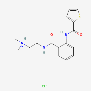 molecular formula C16H20ClN3O2S B7855058 Dimethyl-[2-[[2-(thiophene-2-carbonylamino)benzoyl]amino]ethyl]azanium;chloride 