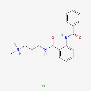 molecular formula C19H24ClN3O2 B7855065 3-[(2-Benzamidobenzoyl)amino]propyl-dimethylazanium;chloride 