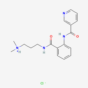 molecular formula C18H23ClN4O2 B7855077 Dimethyl-[3-[[2-(pyridine-3-carbonylamino)benzoyl]amino]propyl]azanium;chloride 