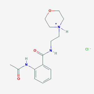 molecular formula C15H22ClN3O3 B7855091 2-acetamido-N-(2-morpholin-4-ium-4-ylethyl)benzamide;chloride 