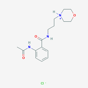 molecular formula C16H24ClN3O3 B7855093 2-acetamido-N-(3-morpholin-4-ium-4-ylpropyl)benzamide;chloride 