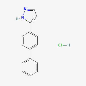 molecular formula C15H13ClN2 B7855105 3-([1,1'-biphenyl]-4-yl)-1H-pyrazole hydrochloride 