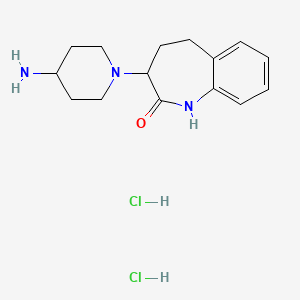 molecular formula C15H23Cl2N3O B7855148 3-(4-aminopiperidin-1-yl)-4,5-dihydro-1H-benzo[b]azepin-2(3H)-one dihydrochloride 