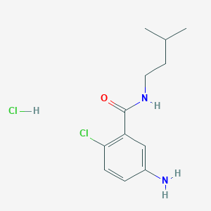 molecular formula C12H18Cl2N2O B7855211 5-amino-2-chloro-N-isopentylbenzamide hydrochloride 