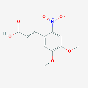 molecular formula C11H11NO6 B7855427 (2E)-3-(4,5-dimethoxy-2-nitrophenyl)prop-2-enoic acid 