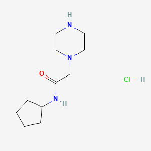 molecular formula C11H22ClN3O B7855463 N-cyclopentyl-2-piperazin-1-ylacetamide hydrochloride CAS No. 1257855-00-7