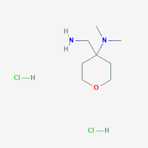 molecular formula C8H20Cl2N2O B7855482 4-(Aminomethyl)-N,N-dimethyltetrahydro-2H-pyran-4-amine dihydrochloride 