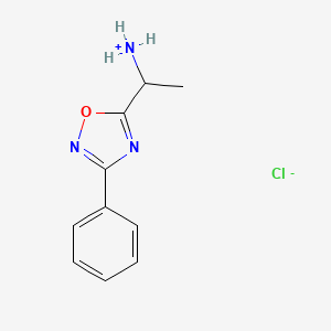 1-(3-Phenyl-1,2,4-oxadiazol-5-yl)ethylazanium;chloride