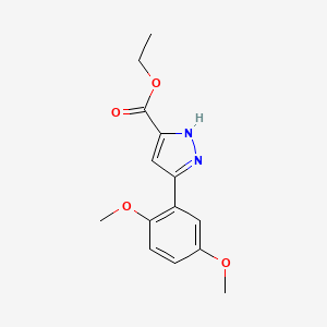 molecular formula C14H16N2O4 B7855644 Ethyl 5-(2,5-dimethoxyphenyl)-1H-pyrazole-3-carboxylate 