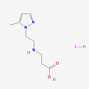 molecular formula C9H16IN3O2 B7855815 3-((2-(5-methyl-1H-pyrazol-1-yl)ethyl)amino)propanoic acid hydroiodide 