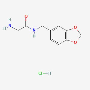 2-amino-N-(benzo[d][1,3]dioxol-5-ylmethyl)acetamide hydrochloride