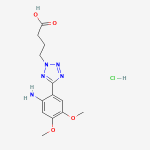 4-(5-(2-amino-4,5-dimethoxyphenyl)-2H-tetrazol-2-yl)butanoic acid hydrochloride