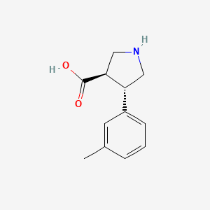 molecular formula C12H15NO2 B7856244 (3R,4S)-4-(m-Tolyl)pyrrolidine-3-carboxylic acid 