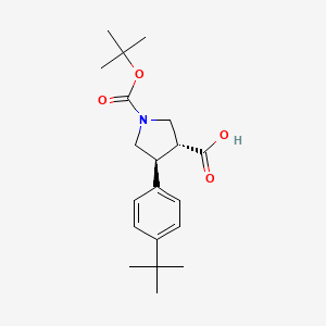 molecular formula C20H29NO4 B7856266 rac-(3R,4S)-1-[(tert-butoxy)carbonyl]-4-(4-tert-butylphenyl)pyrrolidine-3-carboxylic acid 