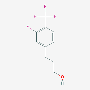 molecular formula C10H10F4O B7856492 3-[3-FLUORO-4-(TRIFLUOROMETHYL)PHENYL]PROPAN-1-OL 