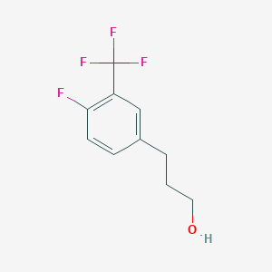 molecular formula C10H10F4O B7856498 3-[4-FLUORO-3-(TRIFLUOROMETHYL)PHENYL]PROPAN-1-OL 