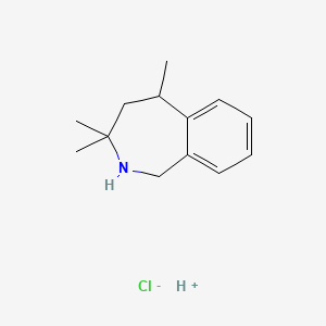 molecular formula C13H20ClN B7856814 Hydron;3,3,5-trimethyl-1,2,4,5-tetrahydro-2-benzazepine;chloride 