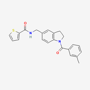 molecular formula C22H20N2O2S B7857629 N-[[1-(3-Methylbenzoyl)-5-indolinyl]methyl]thiophene-2-carboxamide 