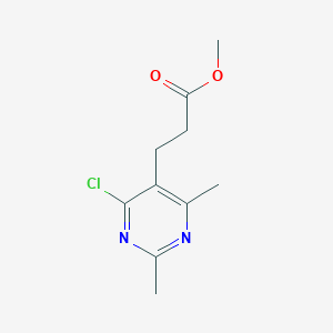 molecular formula C10H13ClN2O2 B7857695 Methyl 3-(4-chloro-2,6-dimethyl-5-pyrimidinyl)propanoate 