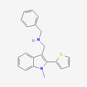 molecular formula C21H20N2S B7857715 N-benzyl[1-methyl-2-(2-thienyl)-1H-indol-3-yl]methanamine 