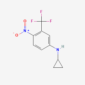 molecular formula C10H9F3N2O2 B7857807 N-cyclopropyl-4-nitro-3-(trifluoromethyl)aniline 