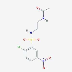 molecular formula C10H12ClN3O5S B7857846 N-[2-[(2-chloro-5-nitrophenyl)sulfonylamino]ethyl]acetamide 