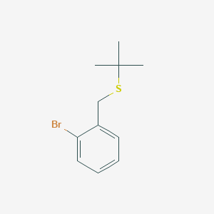 molecular formula C11H15BrS B7858089 1-Bromo-2-[(tert-butylthio)methyl]benzene 