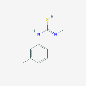 molecular formula C9H12N2S B7858106 N'-methyl-N-(3-methylphenyl)carbamimidothioic acid 