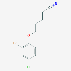 molecular formula C11H11BrClNO B7858830 5-(2-Bromo-4-chloro-phenoxy)pentanenitrile 