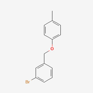 molecular formula C14H13BrO B7859460 1-Bromo-3-[(4-methylphenoxy)methyl]benzene CAS No. 5422-46-8